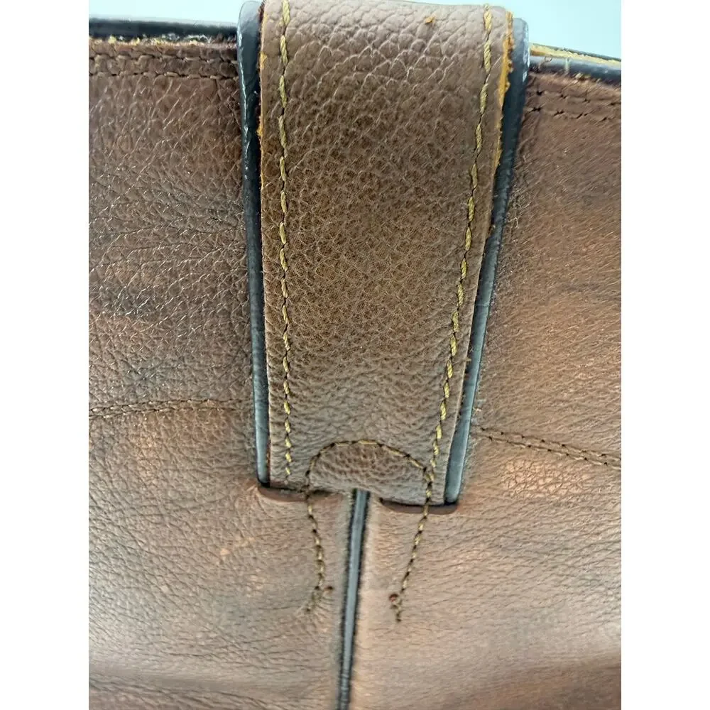 Justin Roper Brown Leather Cowboy Boots Men’s Size 10 EE Extra Wide Work Boots